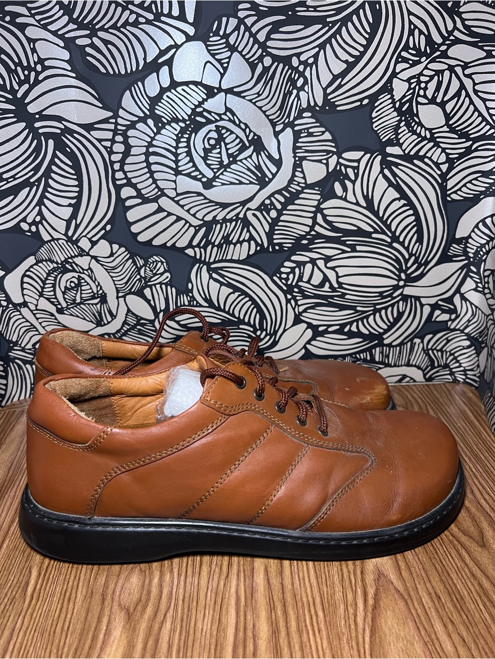 BETULA BIRKENSTOCK MEN 13/46 USED BROWN LEATHER LOAFERS/OXFORDS